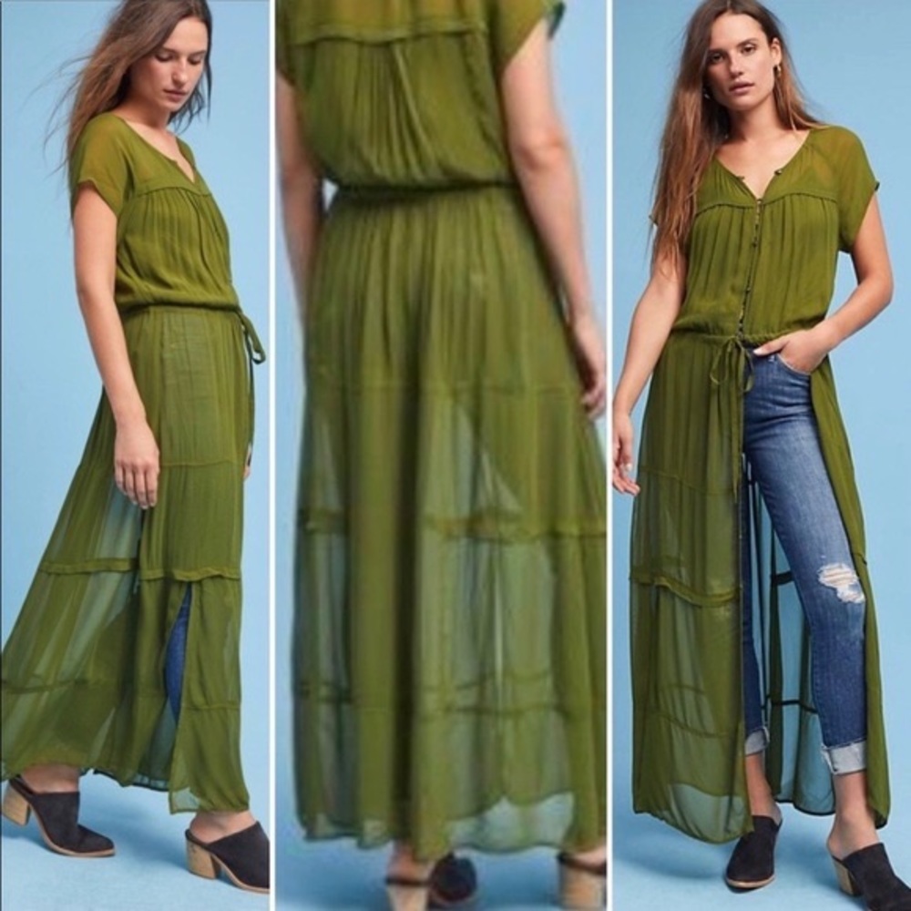 Anthropologie Maeve Midori Sheer Cardigan Duster